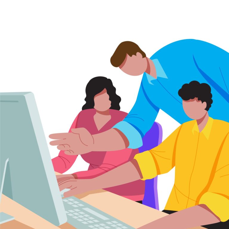 Image shows a person providing guidance
